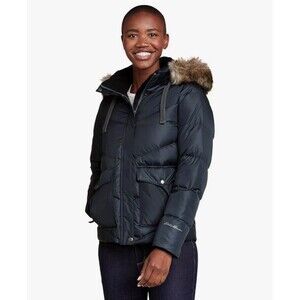 NEW Eddie Bauer Womens Size Large Steel Blue Lodge Cascadian Down Puffer Jacket